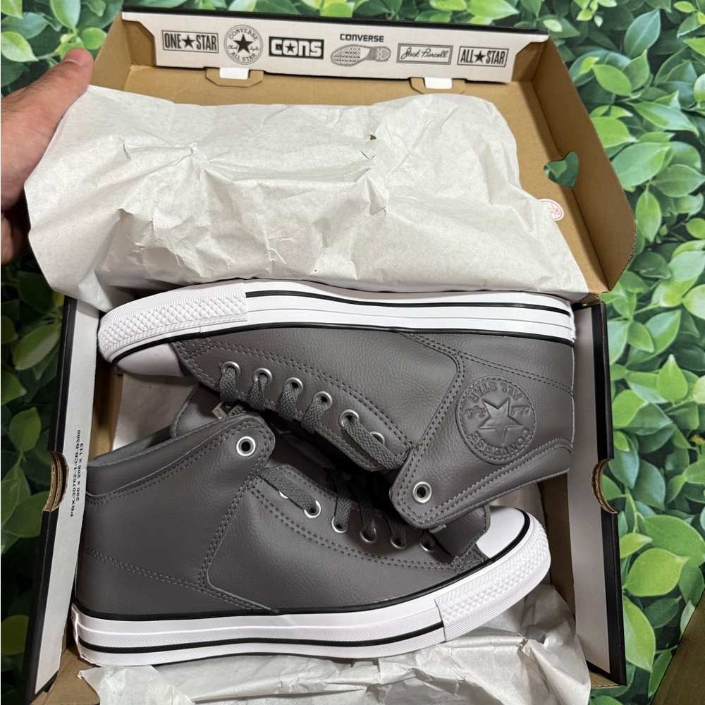 Converse Gray Canvas High-Top Sneakers
